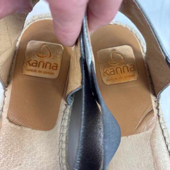 Kanna Espadrille Sandals Women’s 41 Metallic Silver Crisscross Slingback Spain - Picture 13 of 16